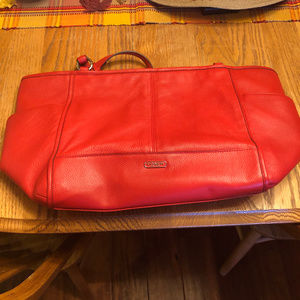 Red Soft Pebble Leather Coach Purse